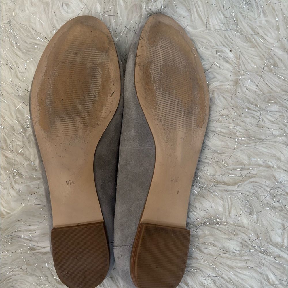 Talbots Gray Women’s Ryan Scaloop Flats Suede Loafers with Stud Detail Size 9M - Picture 6 of 11